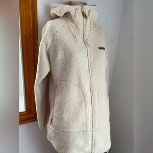 PTP 21.5” 🐻 NWT Columbia teddy top coat Inuit style hood hoodie cream 2 zips